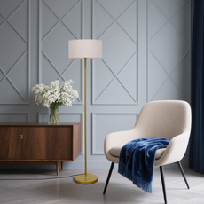 Modern Stehleuchte LED Zylindrisch  Stoff Schlafzimmer