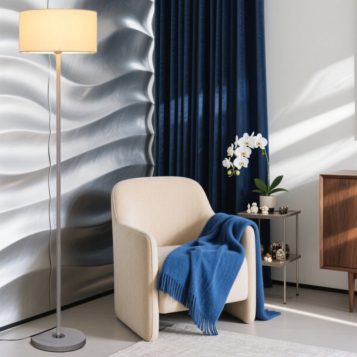 Modern Stehleuchte LED Zylindrisch  Stoff Schlafzimmer