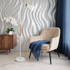 Moderne Stehlampe Schwarz Metall Haube Wohnzimmer