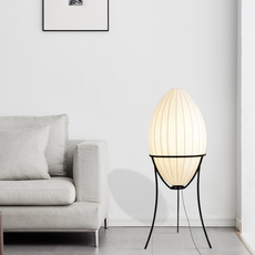 Art Deco Stehleuchte LED Eiförmig Weiß Metall Wohnzimmer
