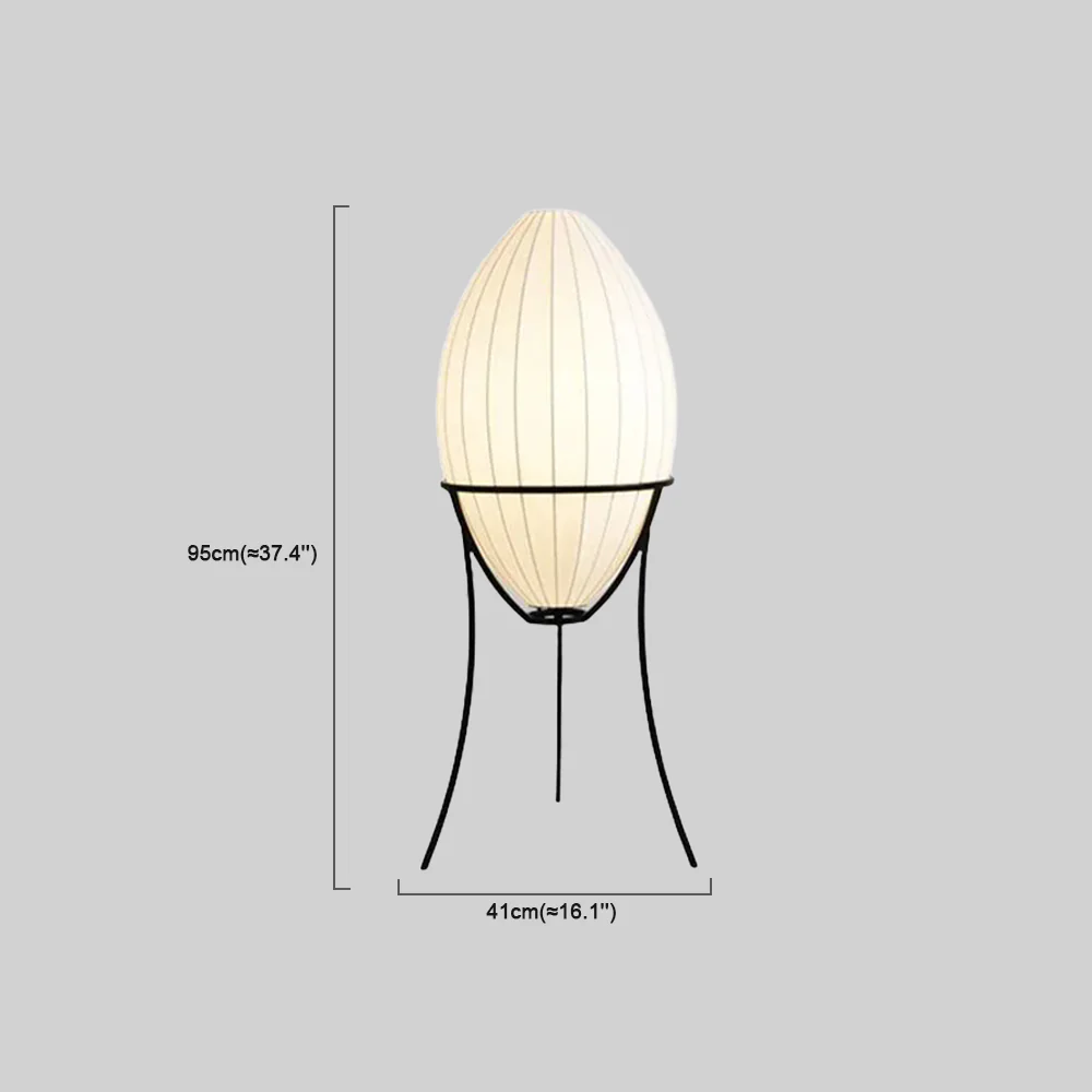 Art Deco Stehleuchte LED Eiförmig Weiß Metall Wohnzimmer
