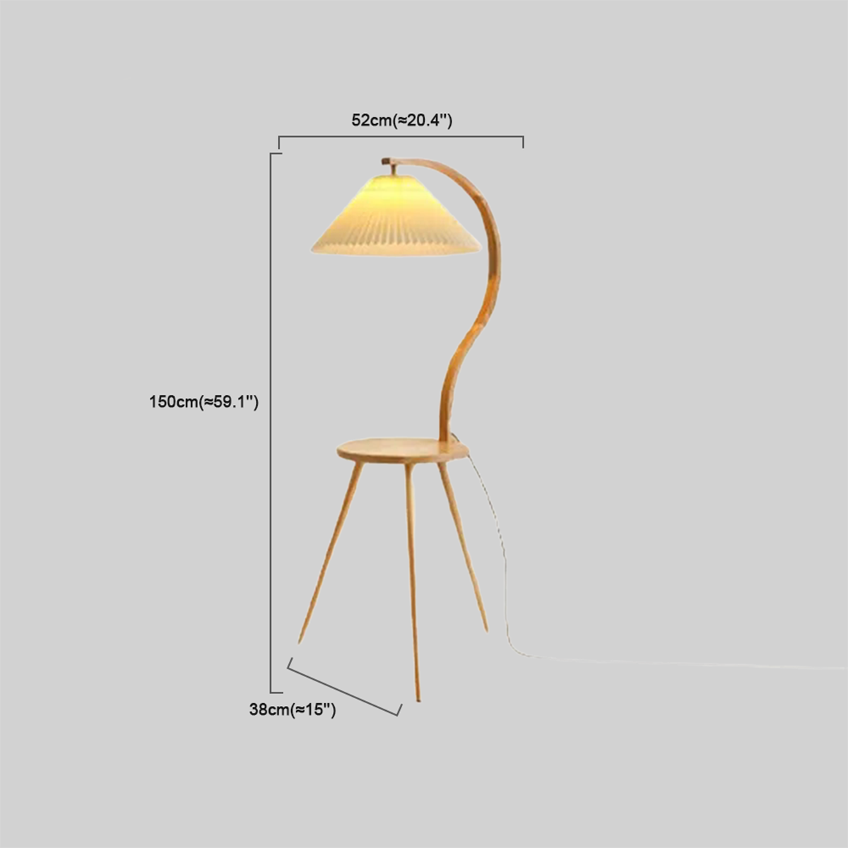 Nordic Stehleuchte LED Kappenförmig Holz/Stoff Wohnzimmer