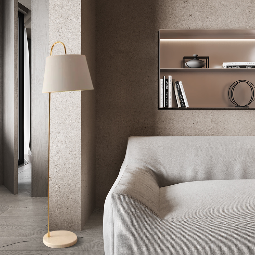 Modern Stehleuchte LED Kappenförmig Schwarz/Weiß Metall Wohnzimmer