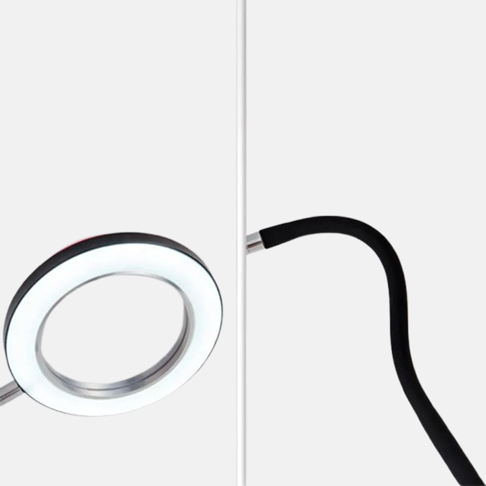 Moderne Stehleuchte Schwarz Metall Acryl Runde Schlafzimmer