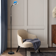 Moderne Stehleuchte Schwarz Metall Acryl Runde Schlafzimmer