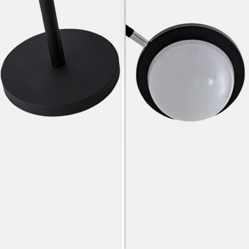 Moderne Stehleuchte Schwarz Metall Acryl Runde Schlafzimmer