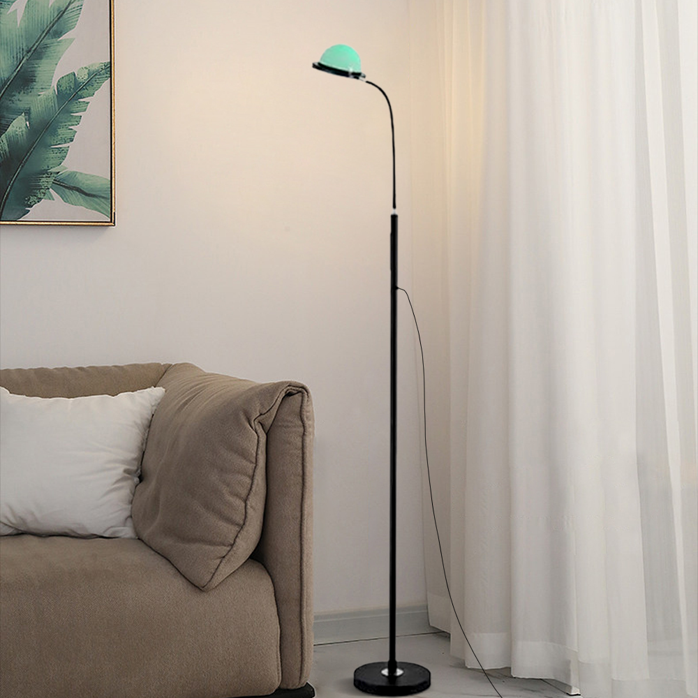 Moderne Stehleuchte Schwarz Metall Acryl Runde Schlafzimmer