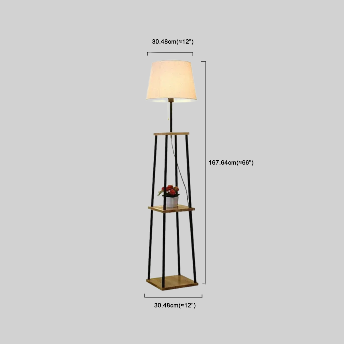 Moderne Stehlampe Schwarz Metall Stoff Haube Wohnzimmer