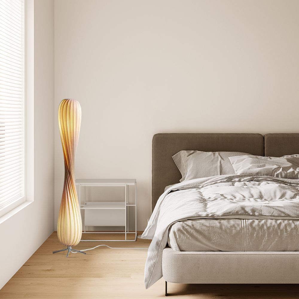 Art Deco Stehlampe LED Unregelmäßig Holz Wohnzimmer