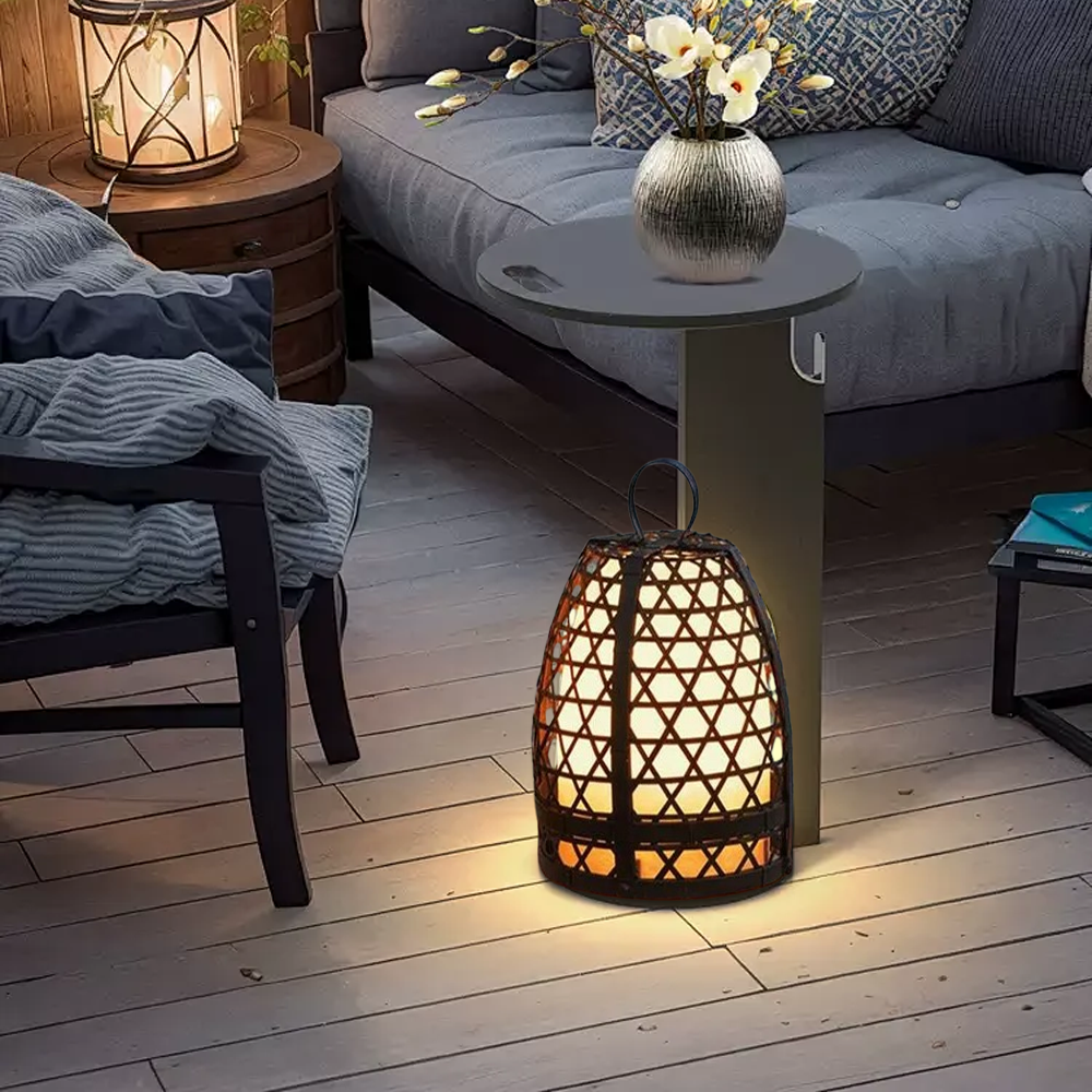 Retro Stehleuchte LED Käfigförmige Schwarz Metall Wohnzimmer