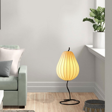 Retro Stehleuchte LED Birnenförmige Weiß Metall/Stoff Wohnzimmer