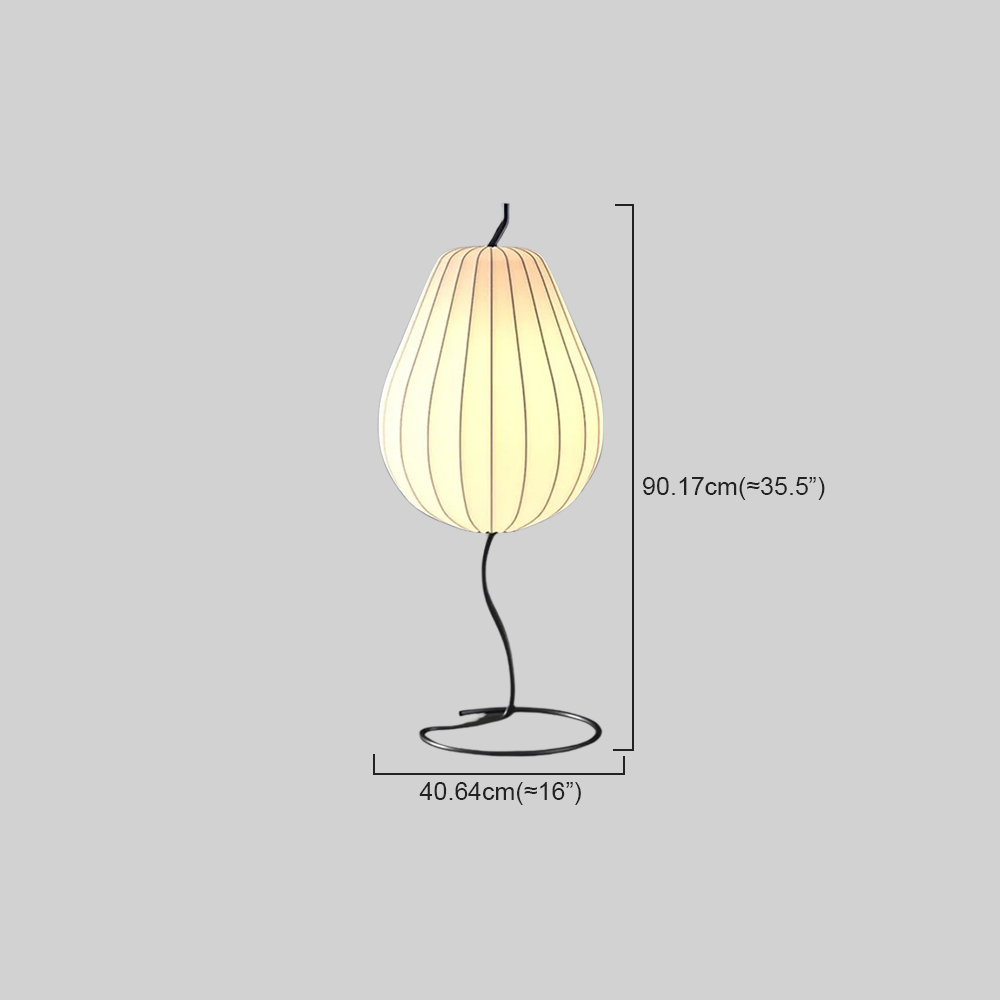 Retro Stehleuchte LED Birnenförmige Weiß Metall/Stoff Wohnzimmer