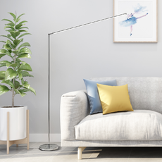Minimalistisch Stehleuchte LED Linear Silber Metall Wohnzimmer