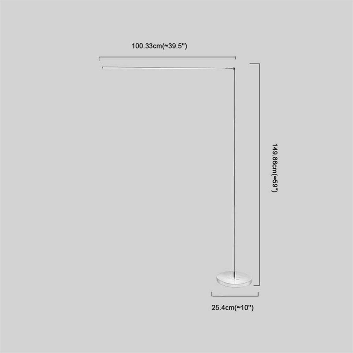 Minimalistisch Stehleuchte LED Linear Silber Metall Wohnzimmer