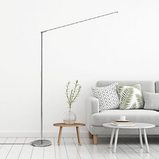 Minimalistisch Stehleuchte LED Linear Silber Metall Wohnzimmer