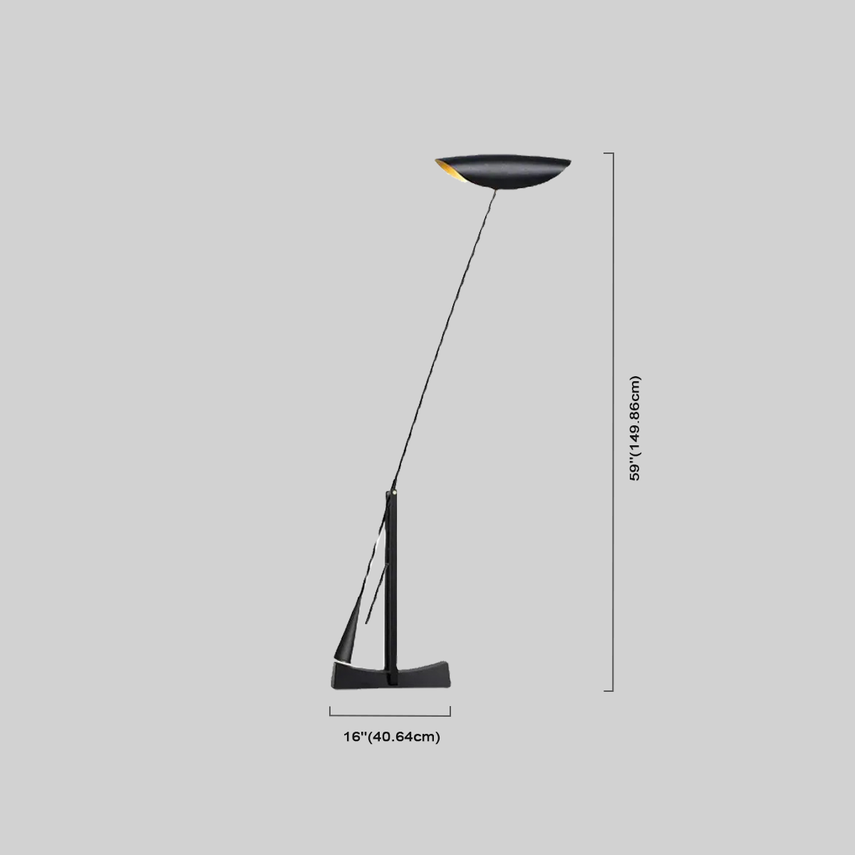 Vintage Stehlampe LED Kappenförmig Schwarz Metall Wohnzimmer