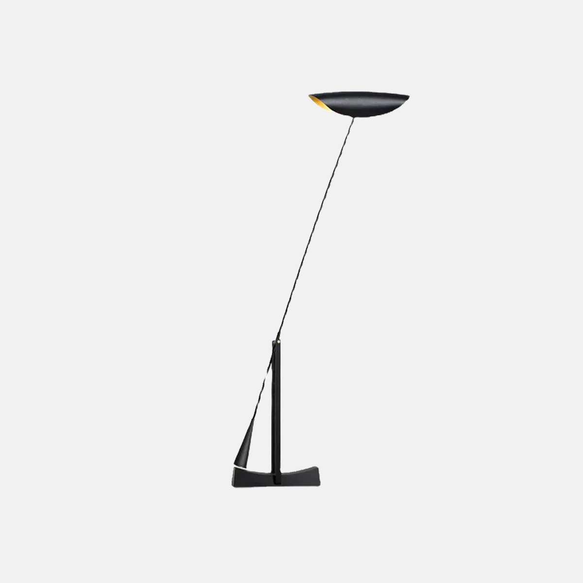 Vintage Stehlampe LED Kappenförmig Schwarz Metall Wohnzimmer