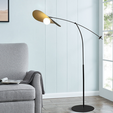 Nordic Stehlampe LED Linear Schwarz Metall Wohnzimmer
