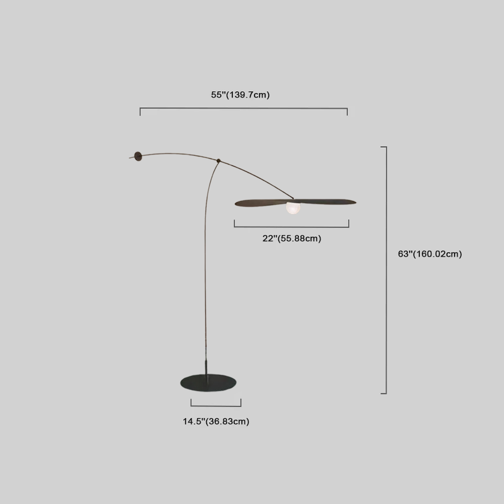 Nordic Stehlampe LED Linear Schwarz Metall Wohnzimmer