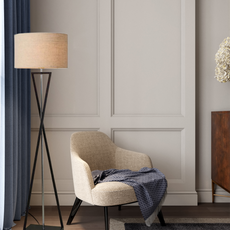 Modern Stehleuchte LED Zylindrisch Stoff Schwarz/Weiß Wohnzimmer