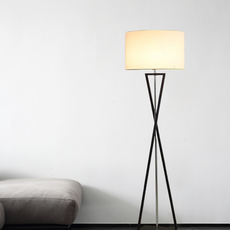Modern Stehleuchte LED Zylindrisch Stoff Schwarz/Weiß Wohnzimmer