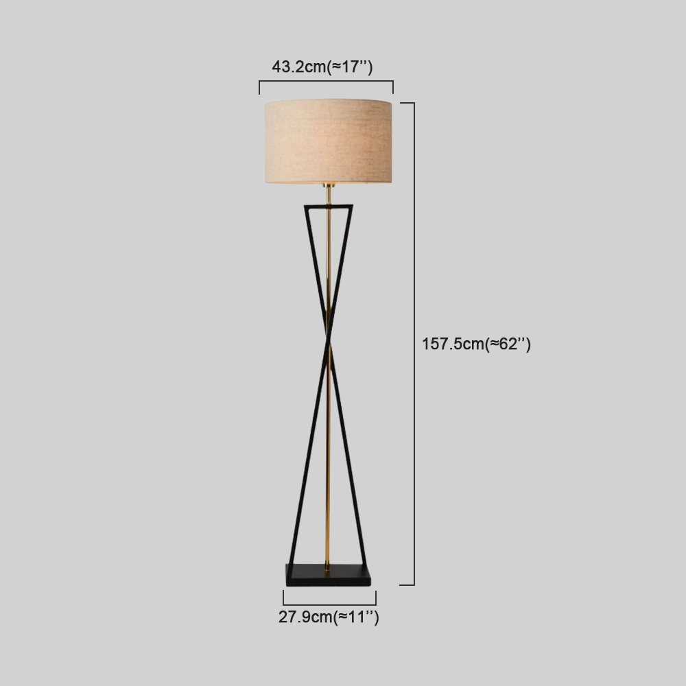 Modern Stehleuchte LED Zylindrisch Stoff Schwarz/Weiß Wohnzimmer