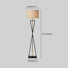 Modern Stehleuchte LED Zylindrisch Stoff Schwarz/Weiß Wohnzimmer