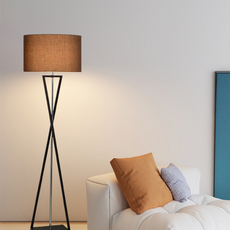 Modern Stehleuchte LED Zylindrisch Stoff Schwarz/Weiß Wohnzimmer