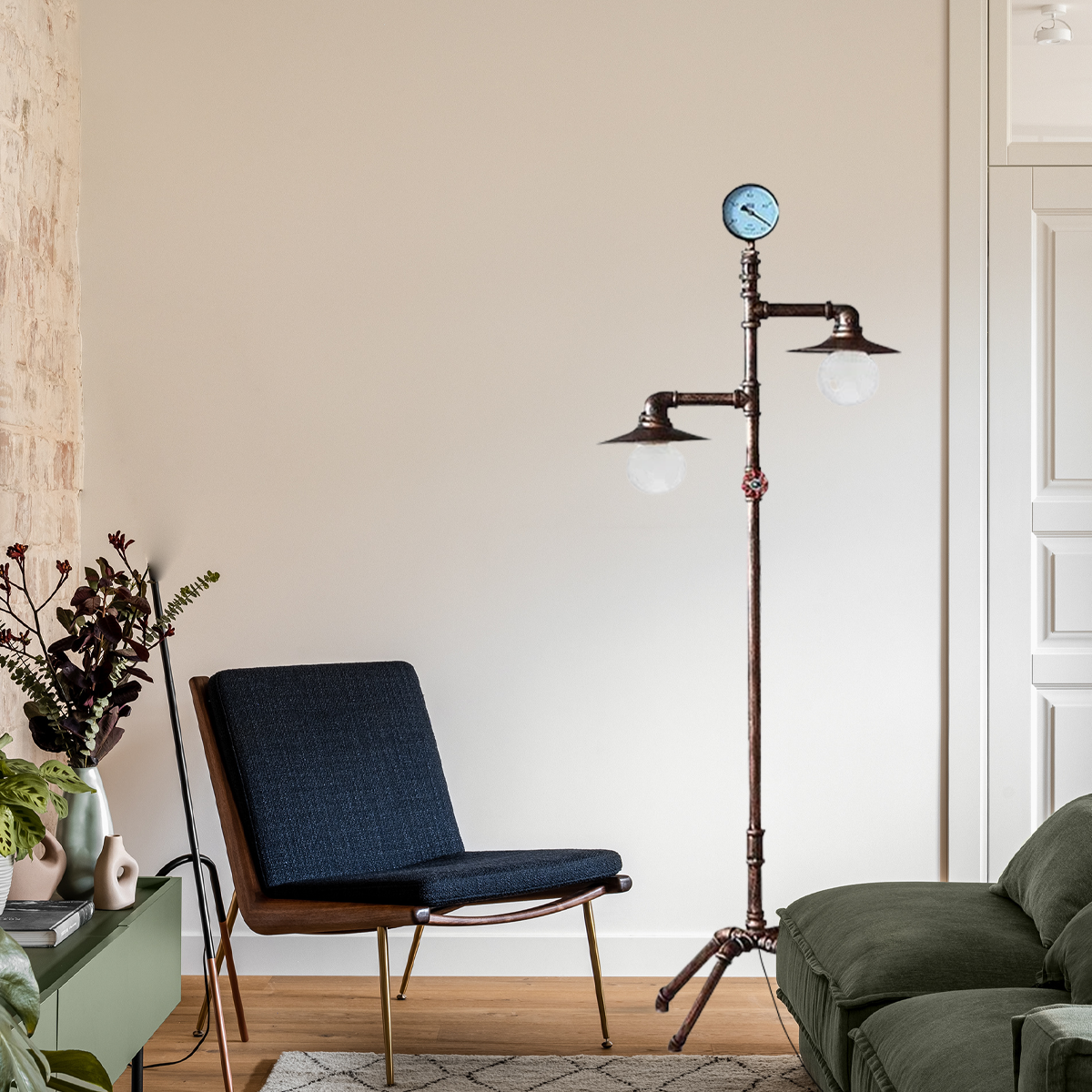 Modern Stehleuchte eignet sich für das Wohnzimmer.
