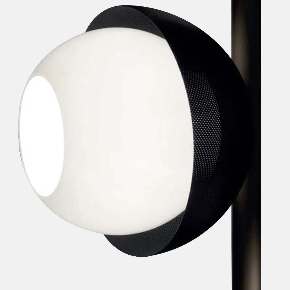 Art Deco Stehleuchte Schwarz-Gold Metall Bubble Wohnzimmer