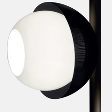 Art Deco Stehleuchte Schwarz-Gold Metall Bubble Wohnzimmer