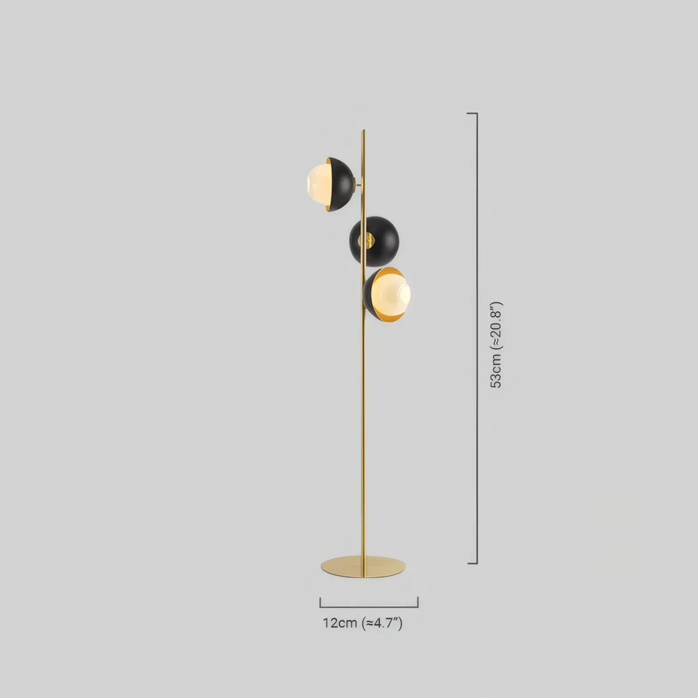Art Deco Stehleuchte Schwarz-Gold Metall Bubble Wohnzimmer