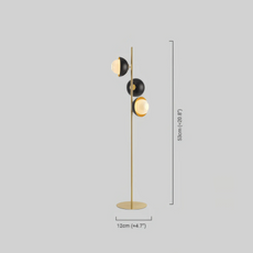 Art Deco Stehleuchte Schwarz-Gold Metall Bubble Wohnzimmer