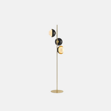 Art Deco Stehleuchte Schwarz-Gold Metall Bubble Wohnzimmer