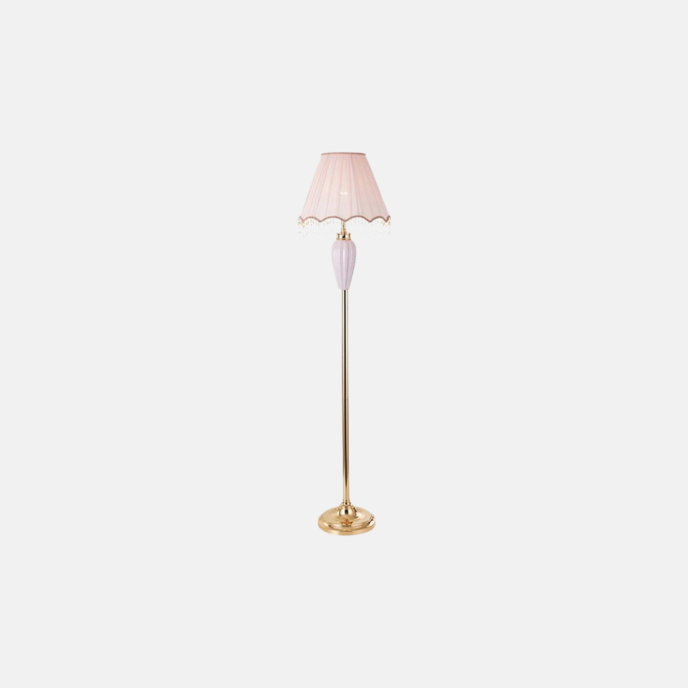 Vintage Stehleuchte LED Blau/Rosa Metall/Stoff Wohnzimmer