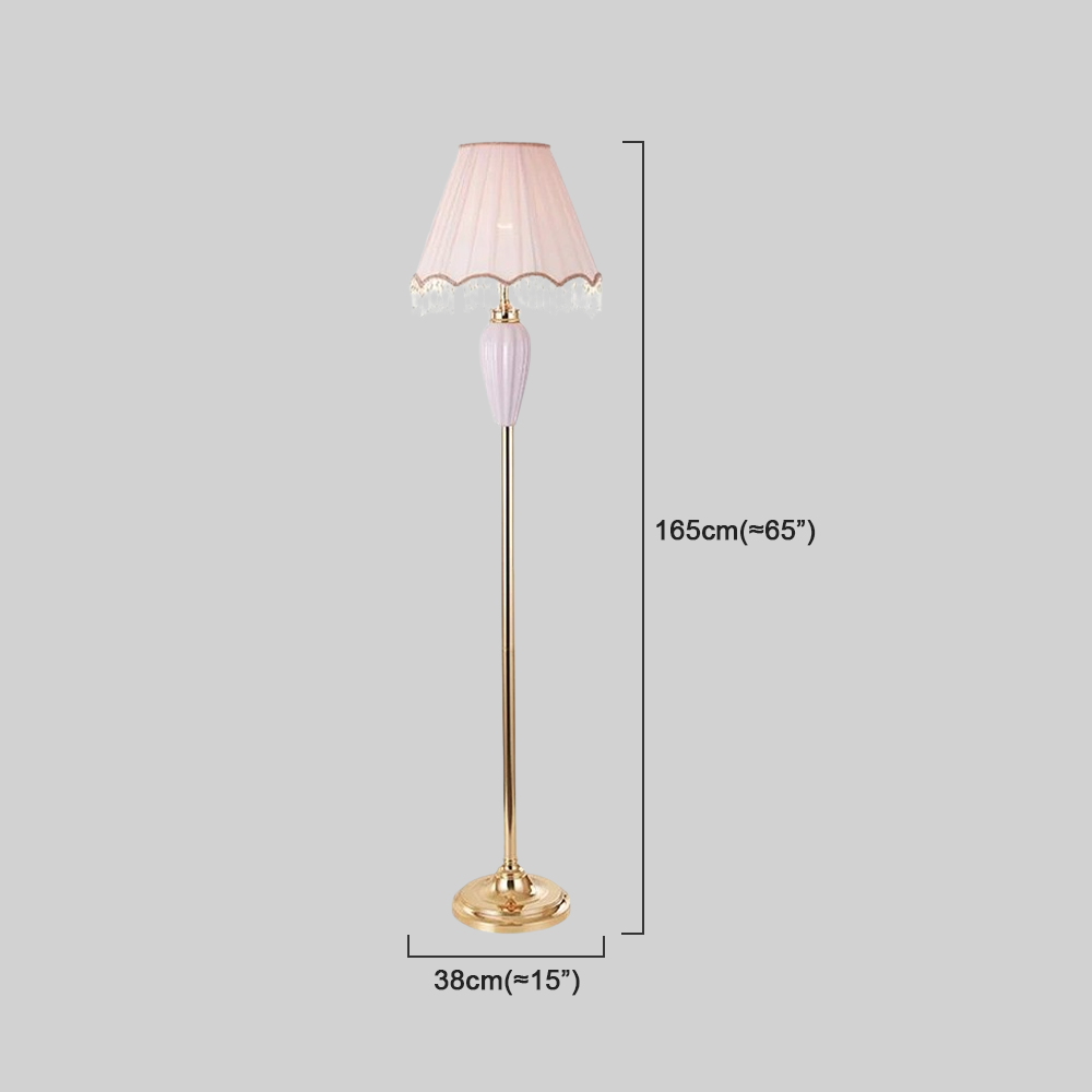Vintage Stehleuchte LED Blau/Rosa Metall/Stoff Wohnzimmer