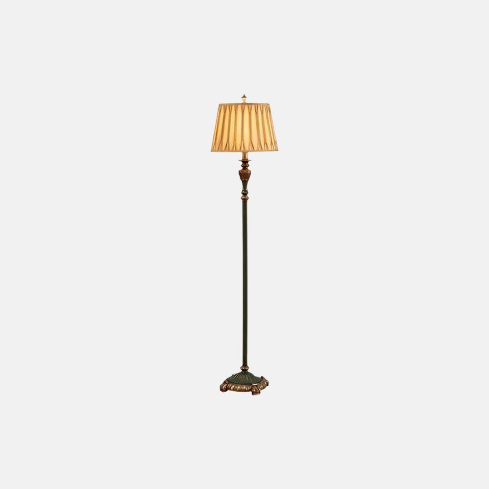Vintage Stehleuchte LED Metall Zylindrisch Walnuss 