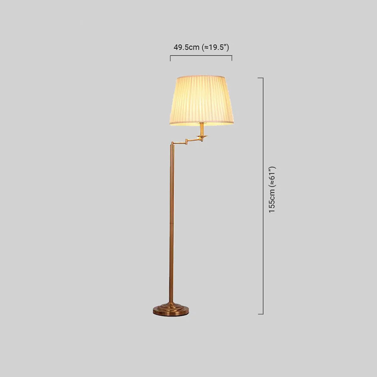 Moderne Stehleuchte Messing Metall Stoff Zylindrisch Wohnzimmer