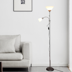 Moderne Stehleuchte Silber Metall Acryl Blume Wohnzimmer