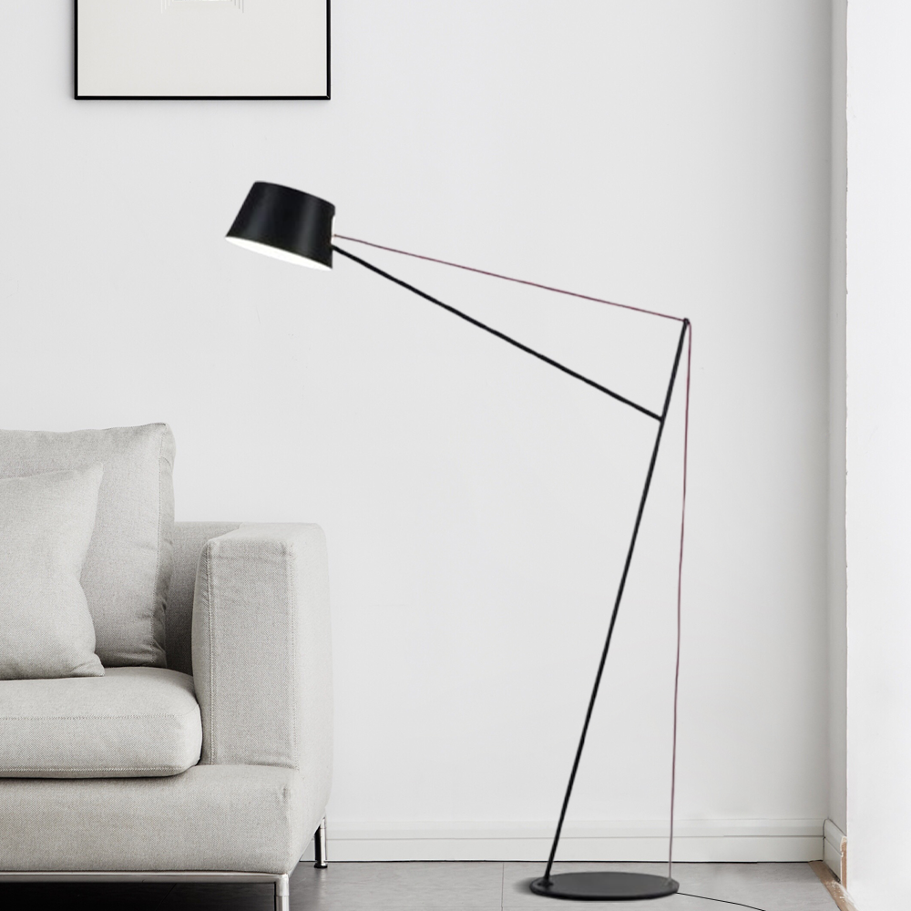 Moderne Stehleuchte Schwarz Metall Bowled Wohnzimmer