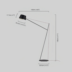 Moderne Stehleuchte Schwarz Metall Bowled Wohnzimmer