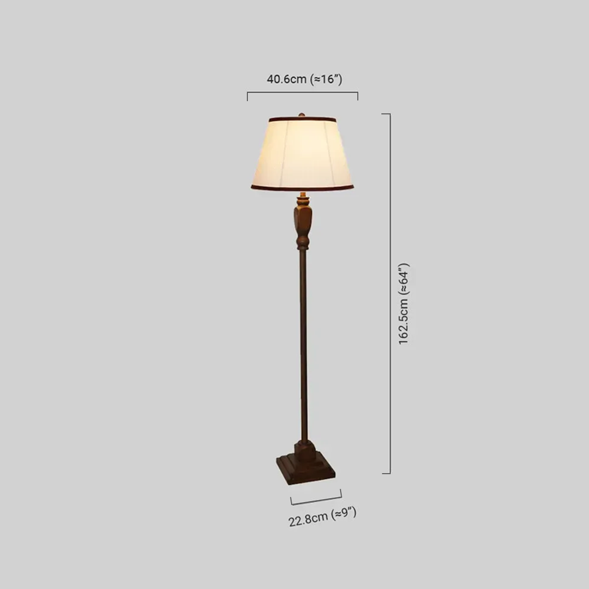 Vintage Stehlampe Beige Metall Stoff Haube Wohnzimmer