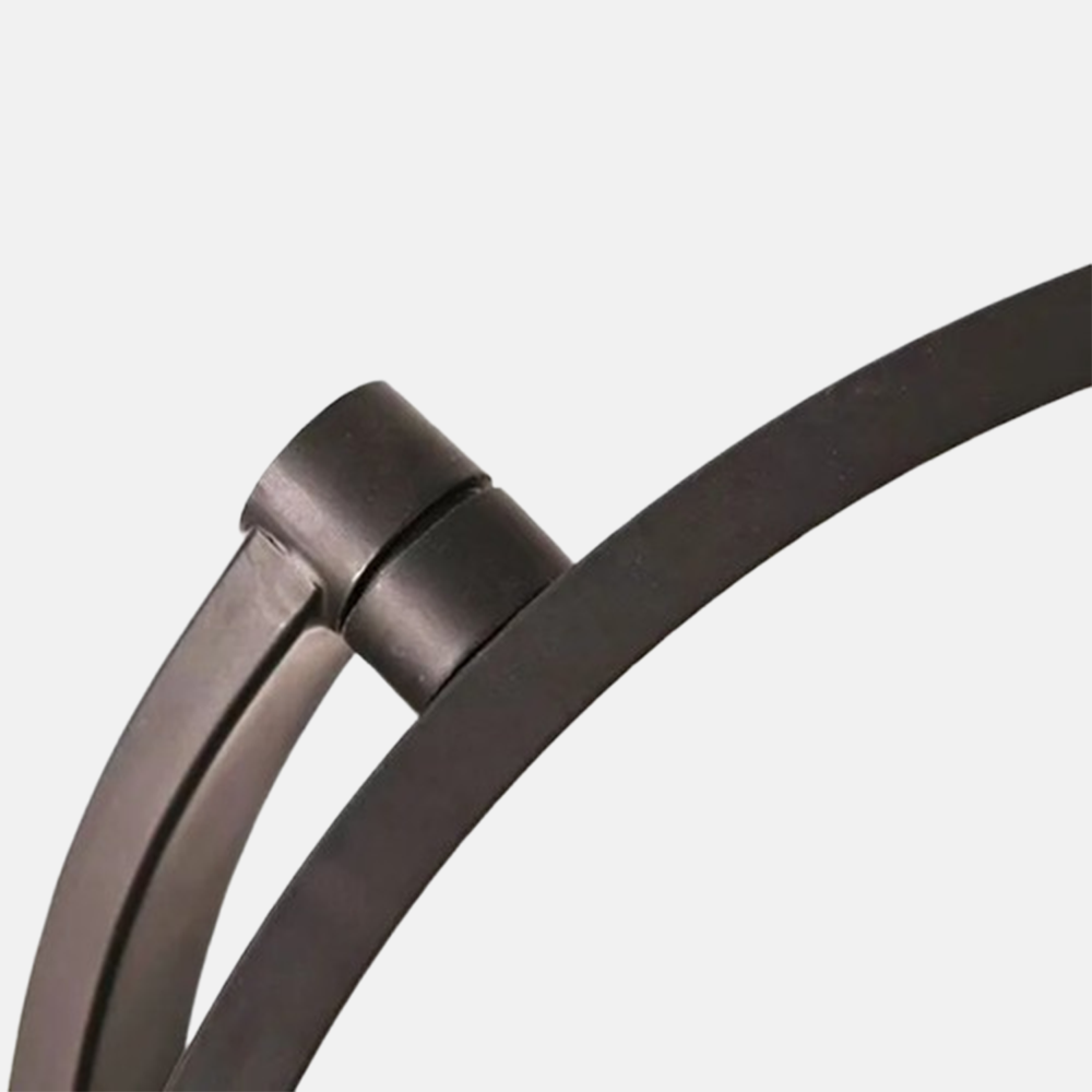 Moderne Stehleuchte Schwarz/Gold Metall Ringförmige Wohnzimmer