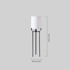 Moderne Stehleuchte Schwarz Metall Stoff Kapuze Wohnzimmer