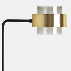 Moderne Stehleuchte Schwarz Metall Glas Geradlinig Schlafzimmer