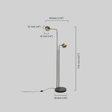 Moderne Stehleuchte Schwarz Metall Glas Geradlinig Schlafzimmer