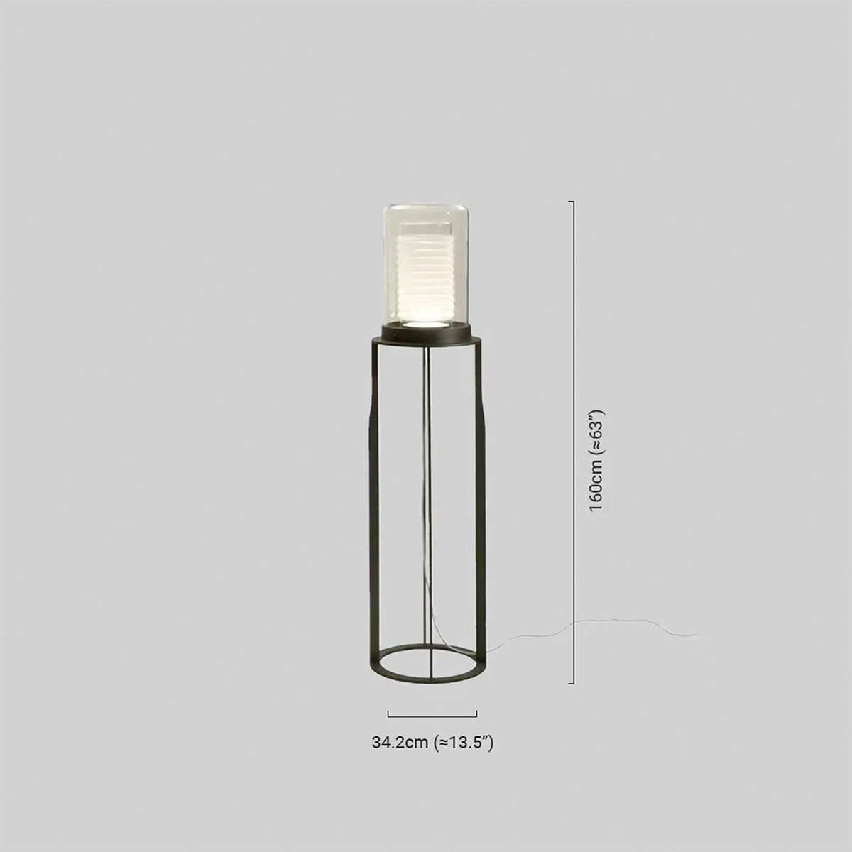 Modern Stehleuchte LED Zylindrisch Schwarz Metall Wohnzimmer