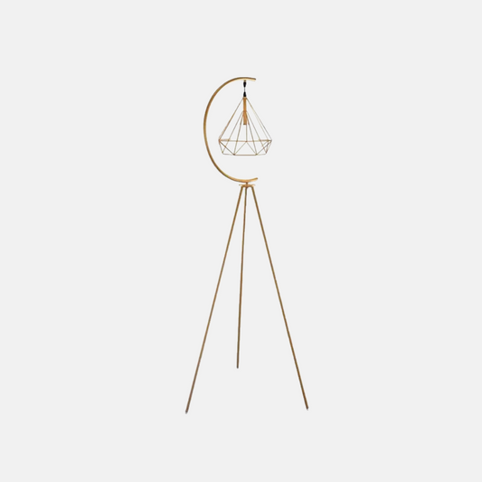Moderne Stehleuchte Gold Metall Diamant Käfig Wohnzimmer