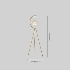 Moderne Stehleuchte Gold Metall Diamant Käfig Wohnzimmer