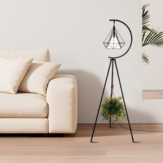 Moderne Stehleuchte Gold Metall Diamant Käfig Wohnzimmer